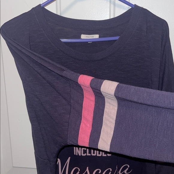 MAURICES 🏈 PURPLE/PINK “GAME FACE” LONG SLEEVE FOOTBALL TSHIRT Women’s 1 16W 18W - Picture 4 of 9
